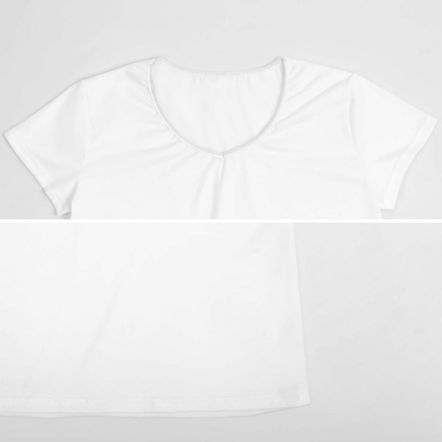 V-neck Short Sleeve T-shirt Flowers