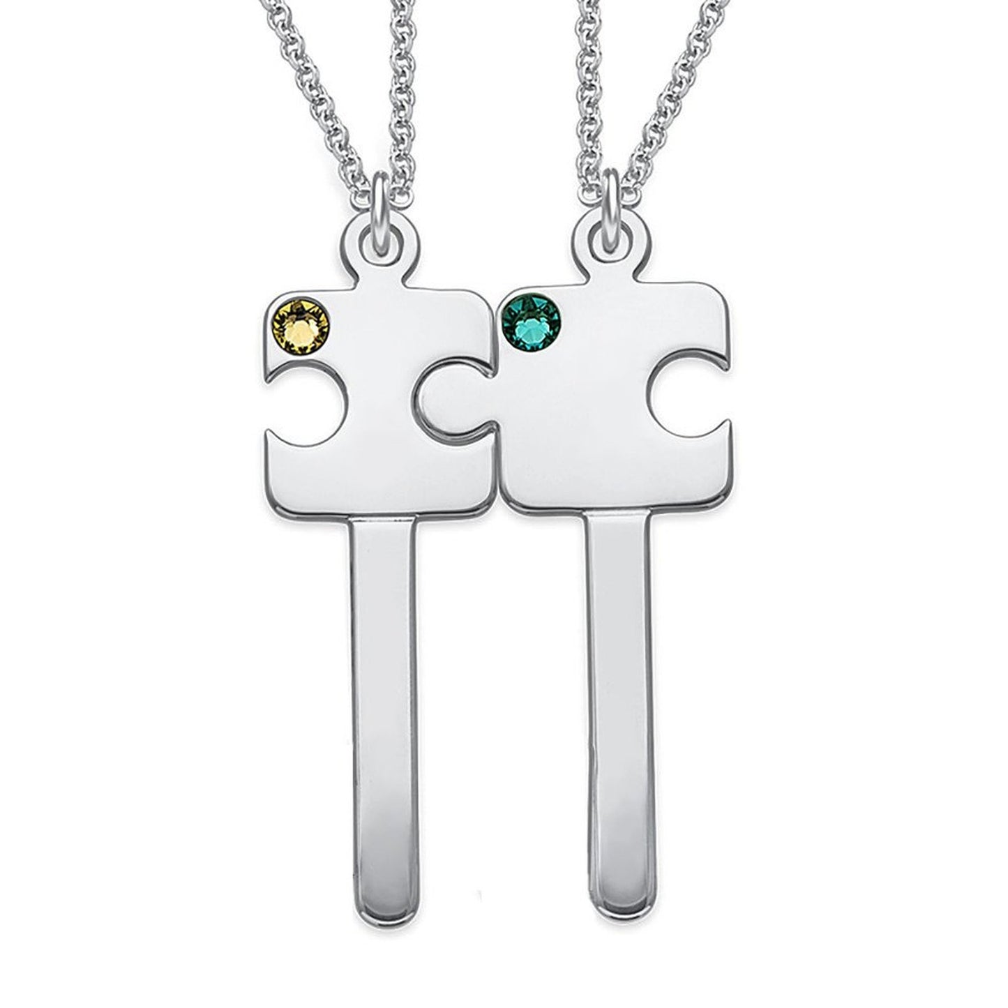 Puzzle Couple Key Necklace