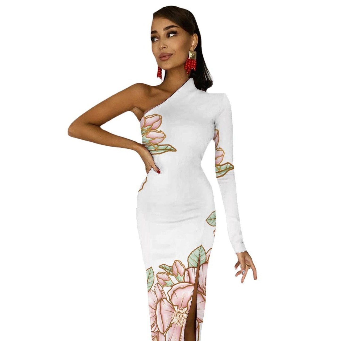 Half Sleeve Split Dress