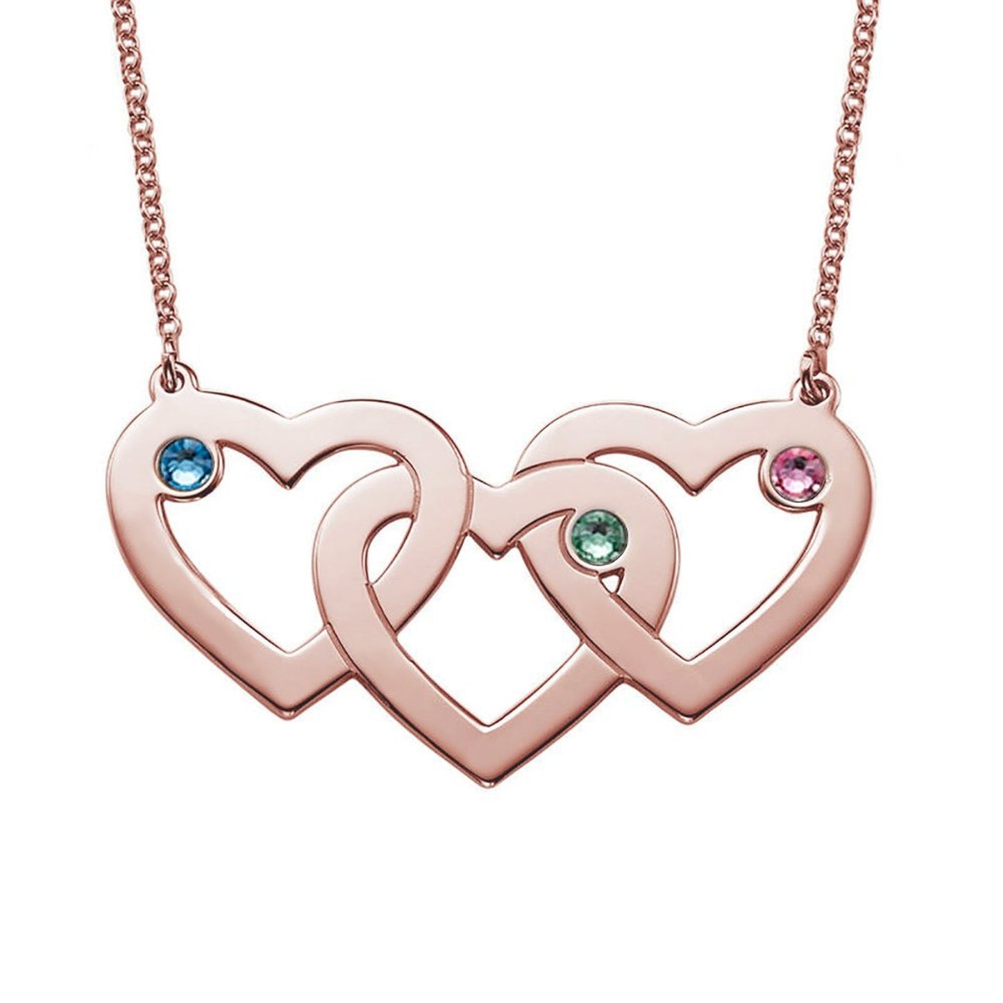 Three Heart Interwoven Necklace