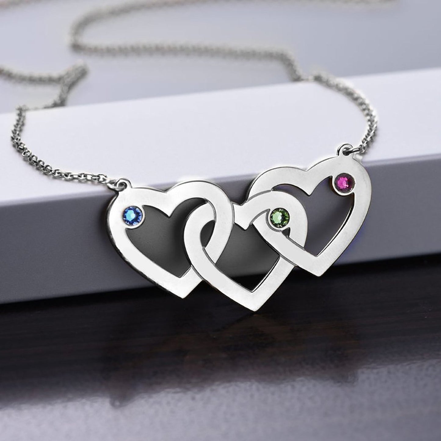 Three Heart Interwoven Necklace