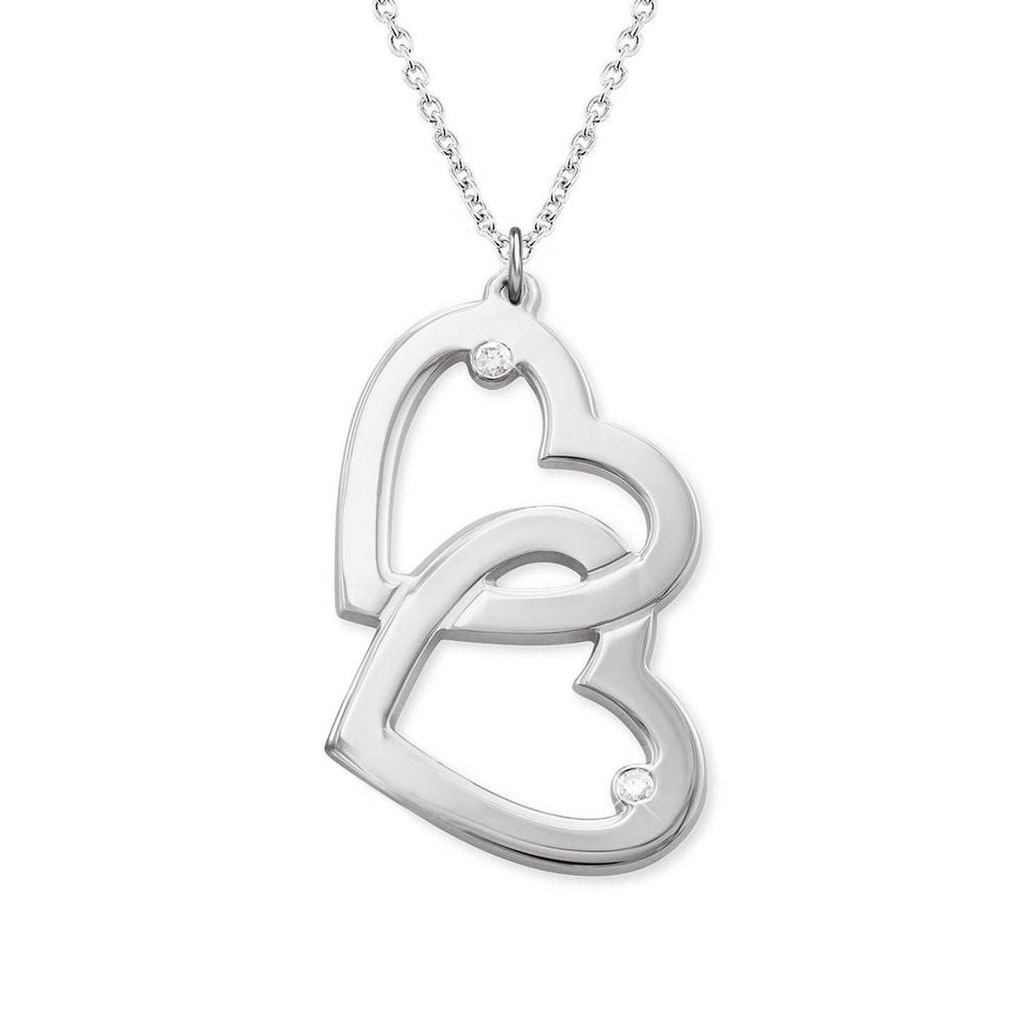 Double Heart Diamond Necklace