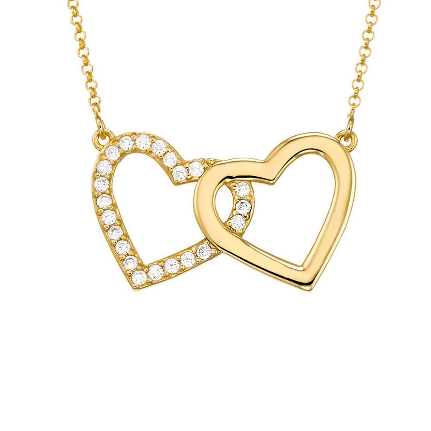 Double Heart Diamond Necklace