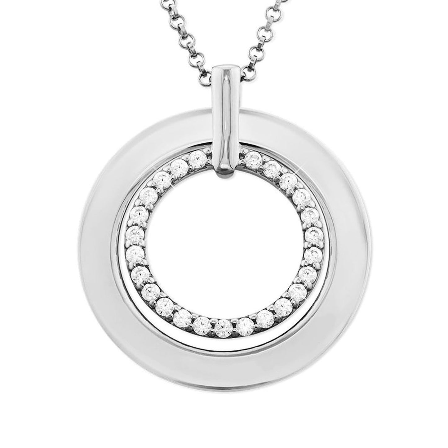 Diamond Set Round Necklace