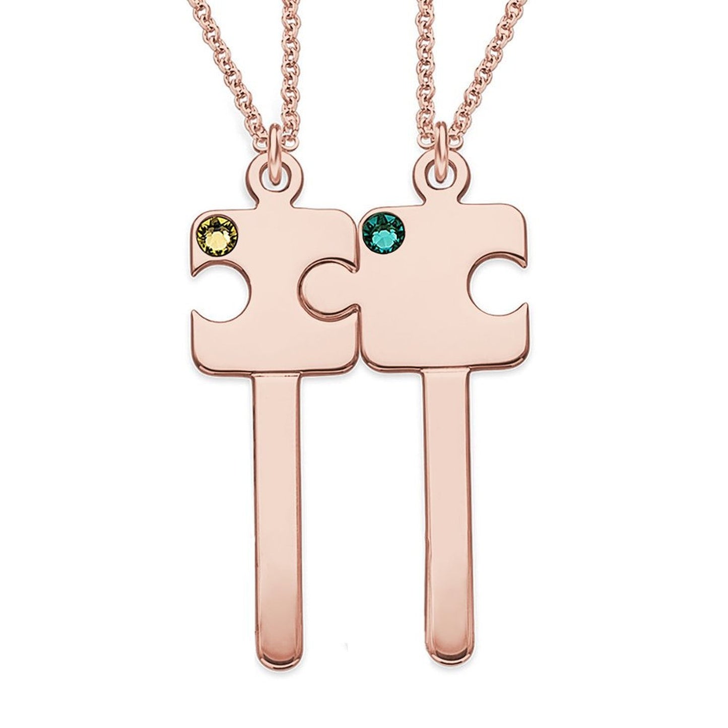Puzzle Couple Key Necklace