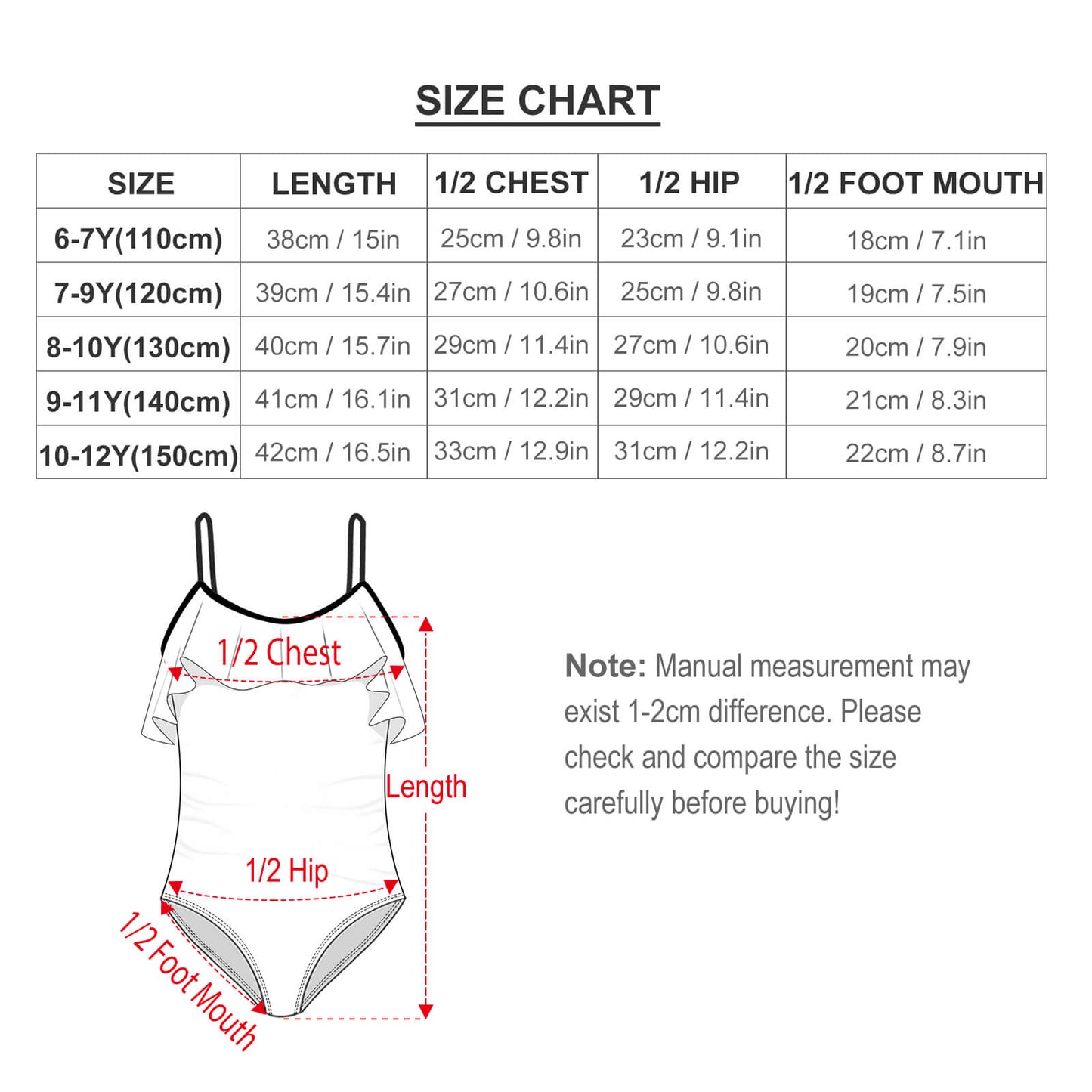 Children's Off-shoulder Swimsuit