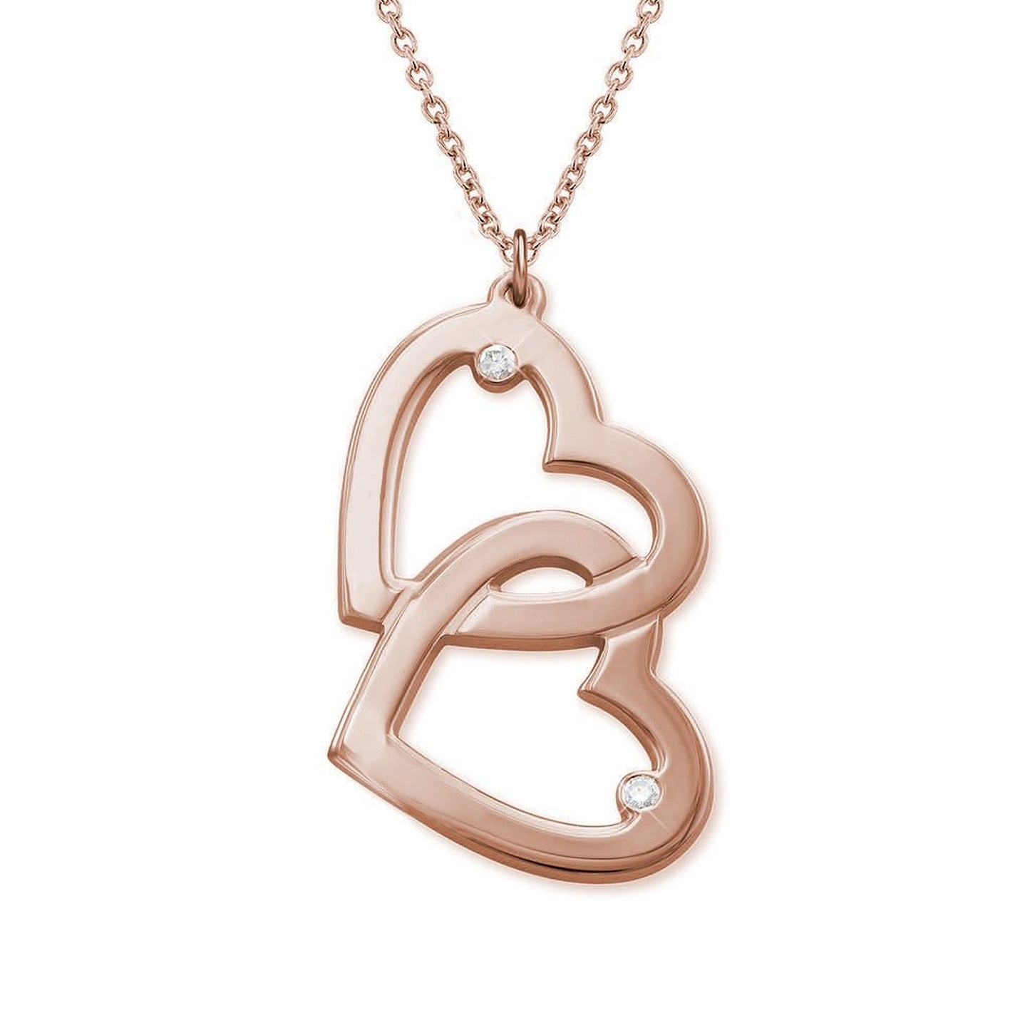 Double Heart Diamond Necklace