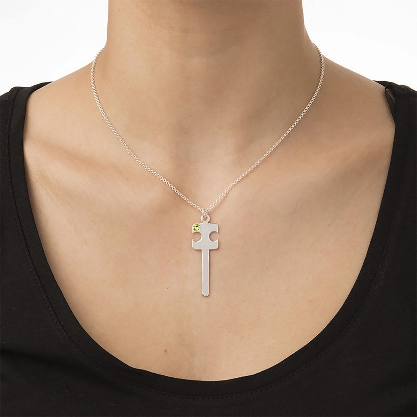 Puzzle Couple Key Necklace