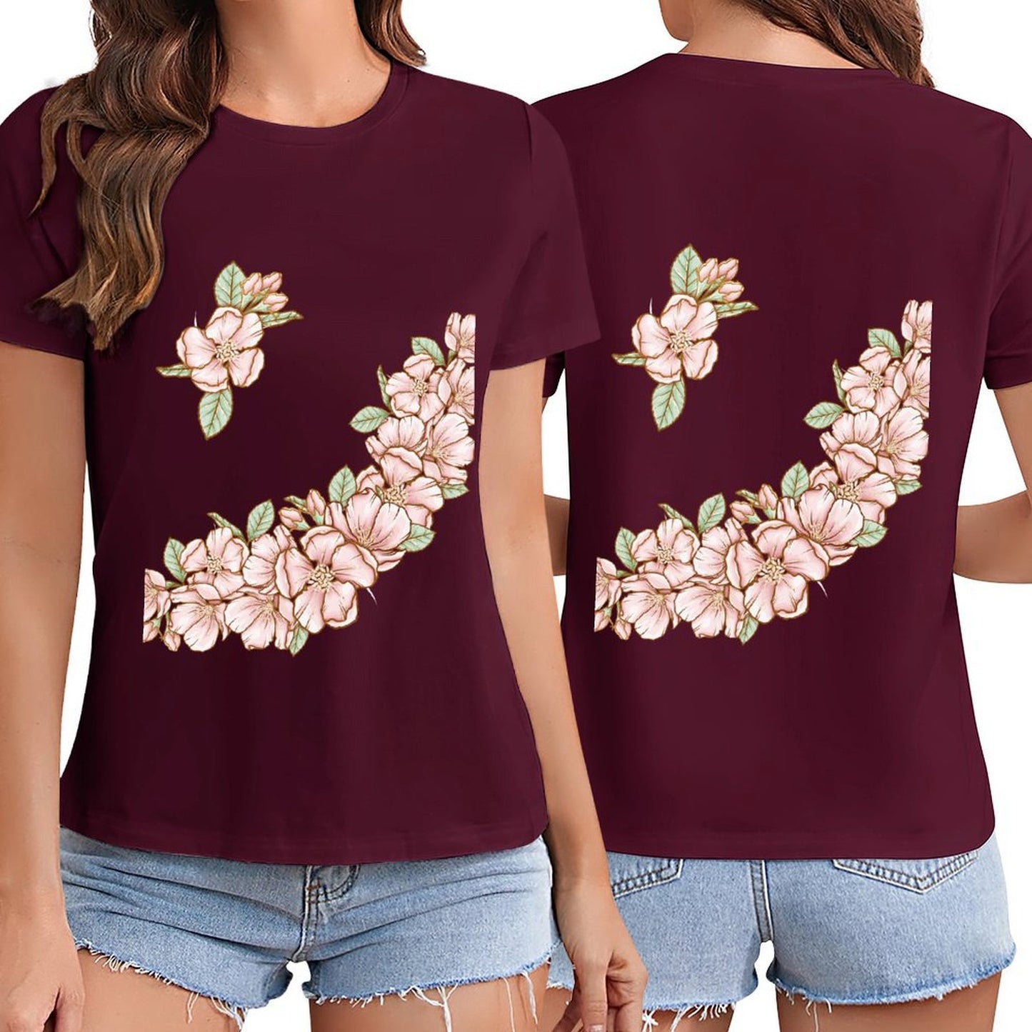 Gildan T-shirt Women Flowers
