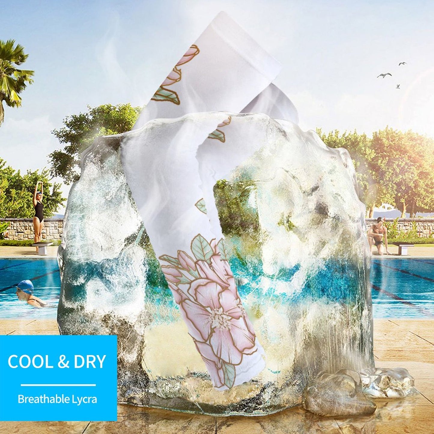 Cooling Compression Arm Sleeves Flowers