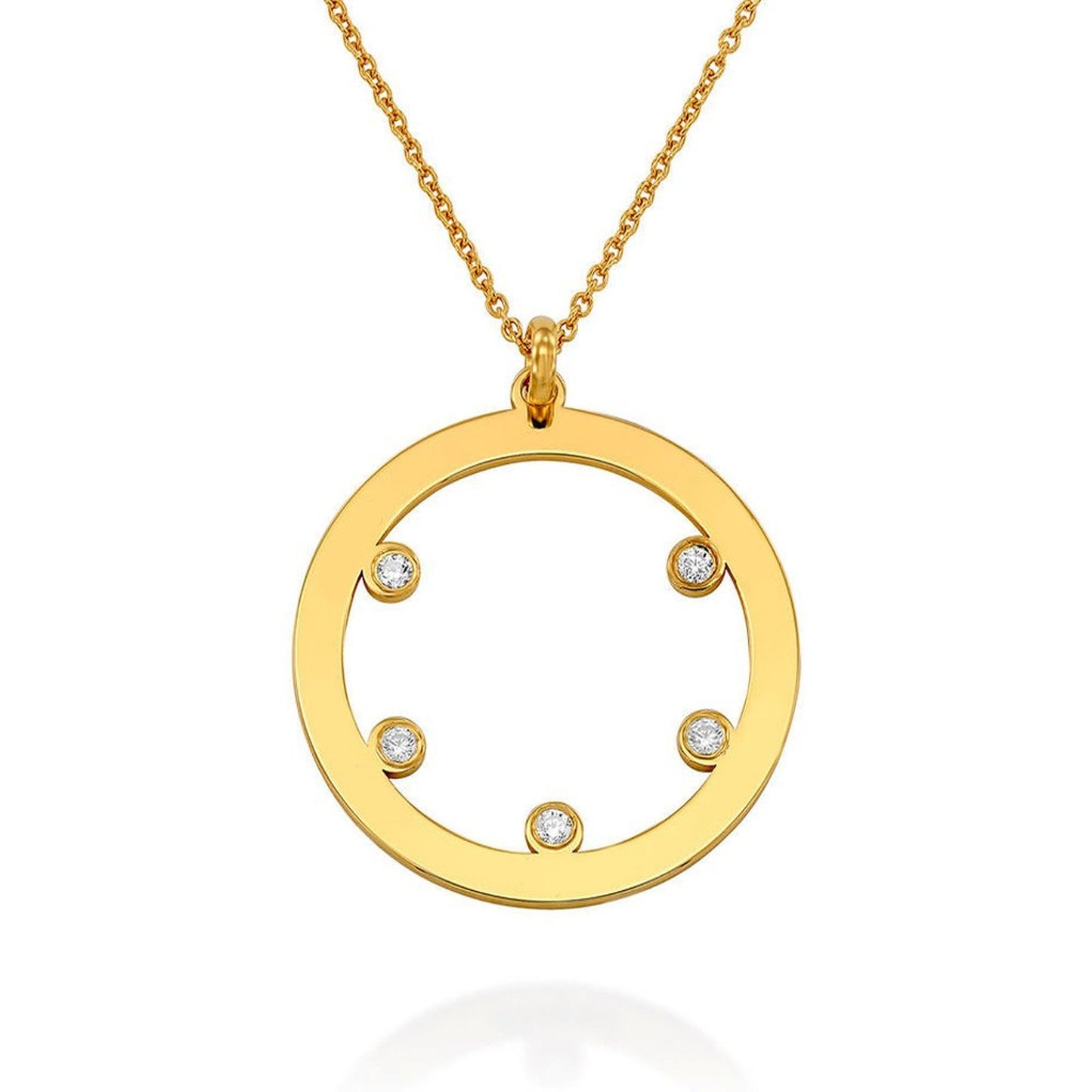 Birthday Stone Round Necklace