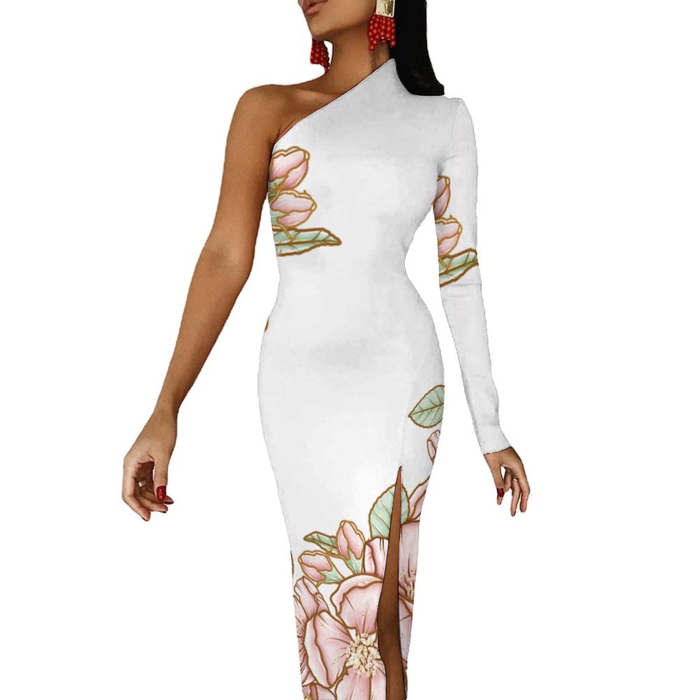 Half Sleeve Split Dress