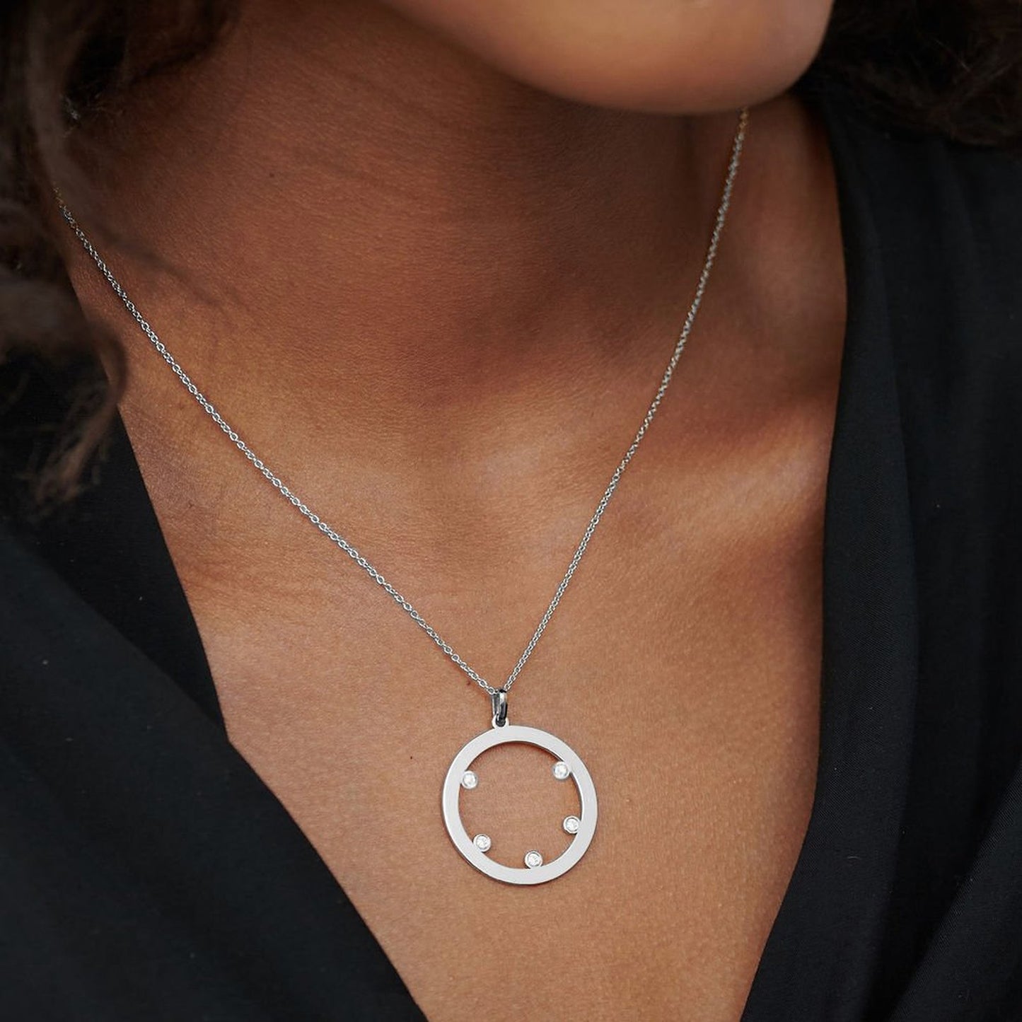 Birthday Stone Round Necklace