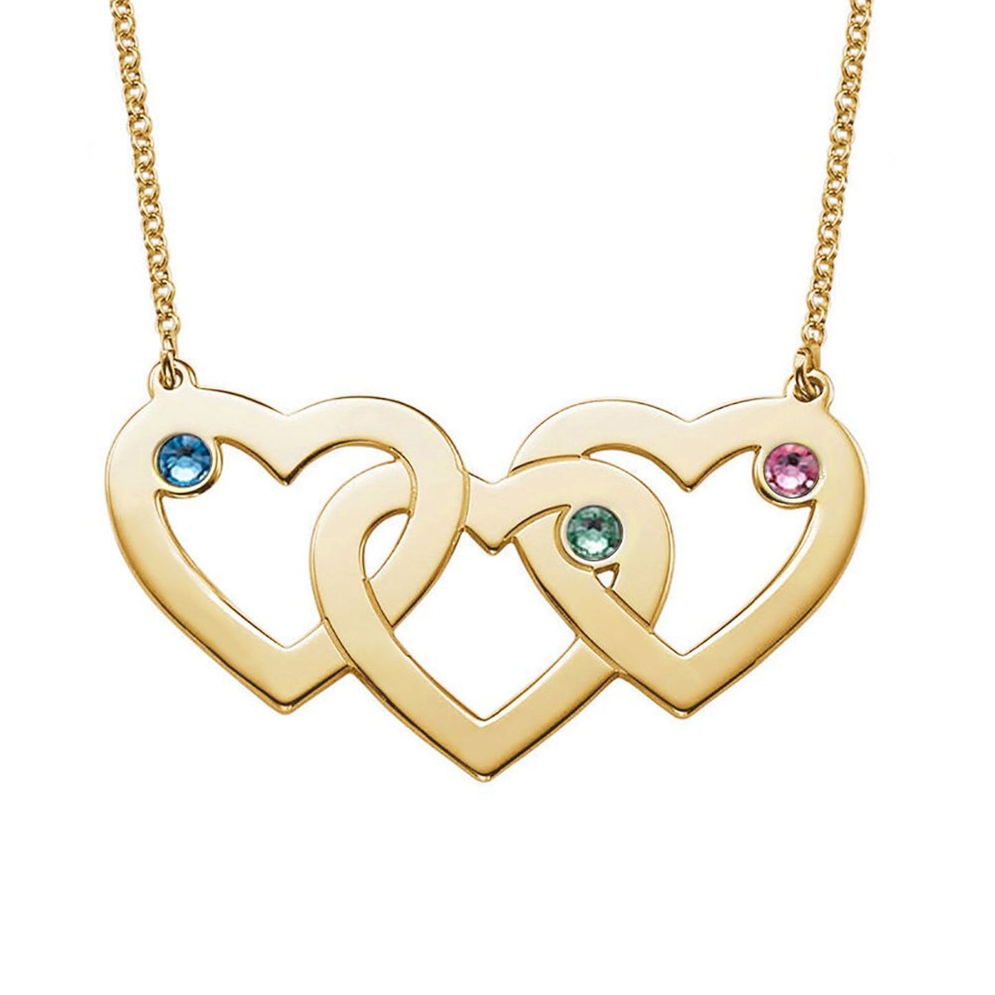 Three Heart Interwoven Necklace