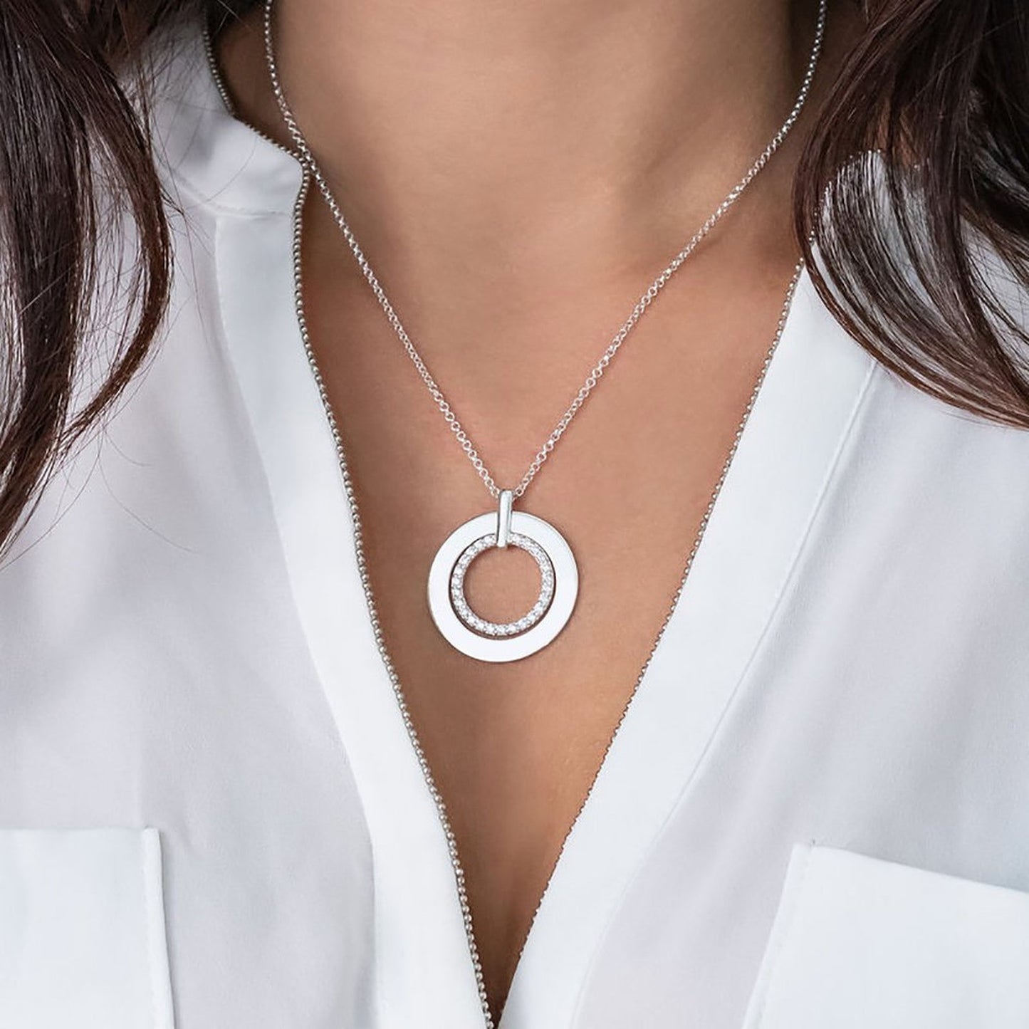 Diamond Set Round Necklace