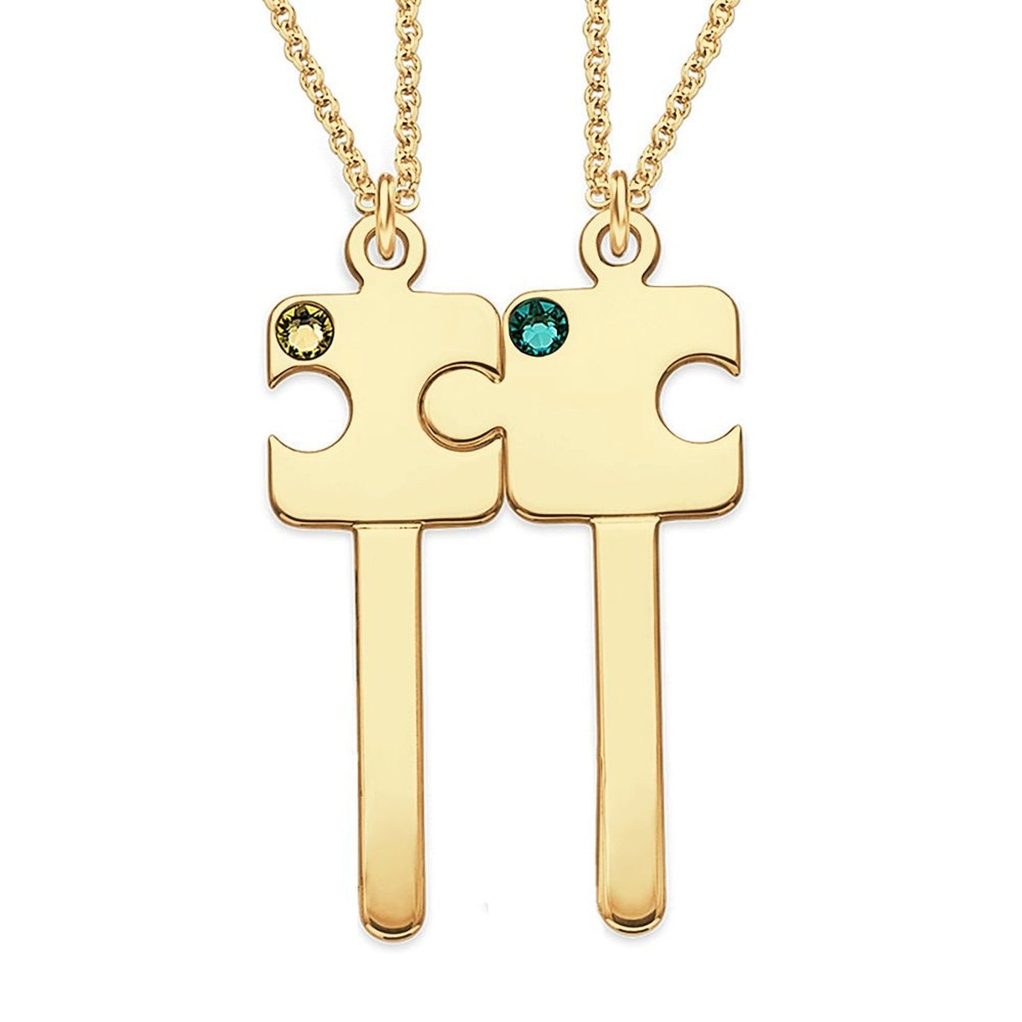 Puzzle Couple Key Necklace