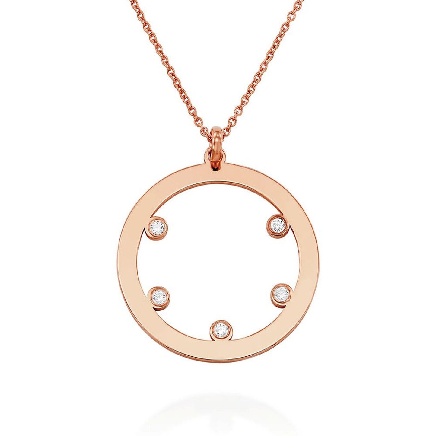 Birthday Stone Round Necklace
