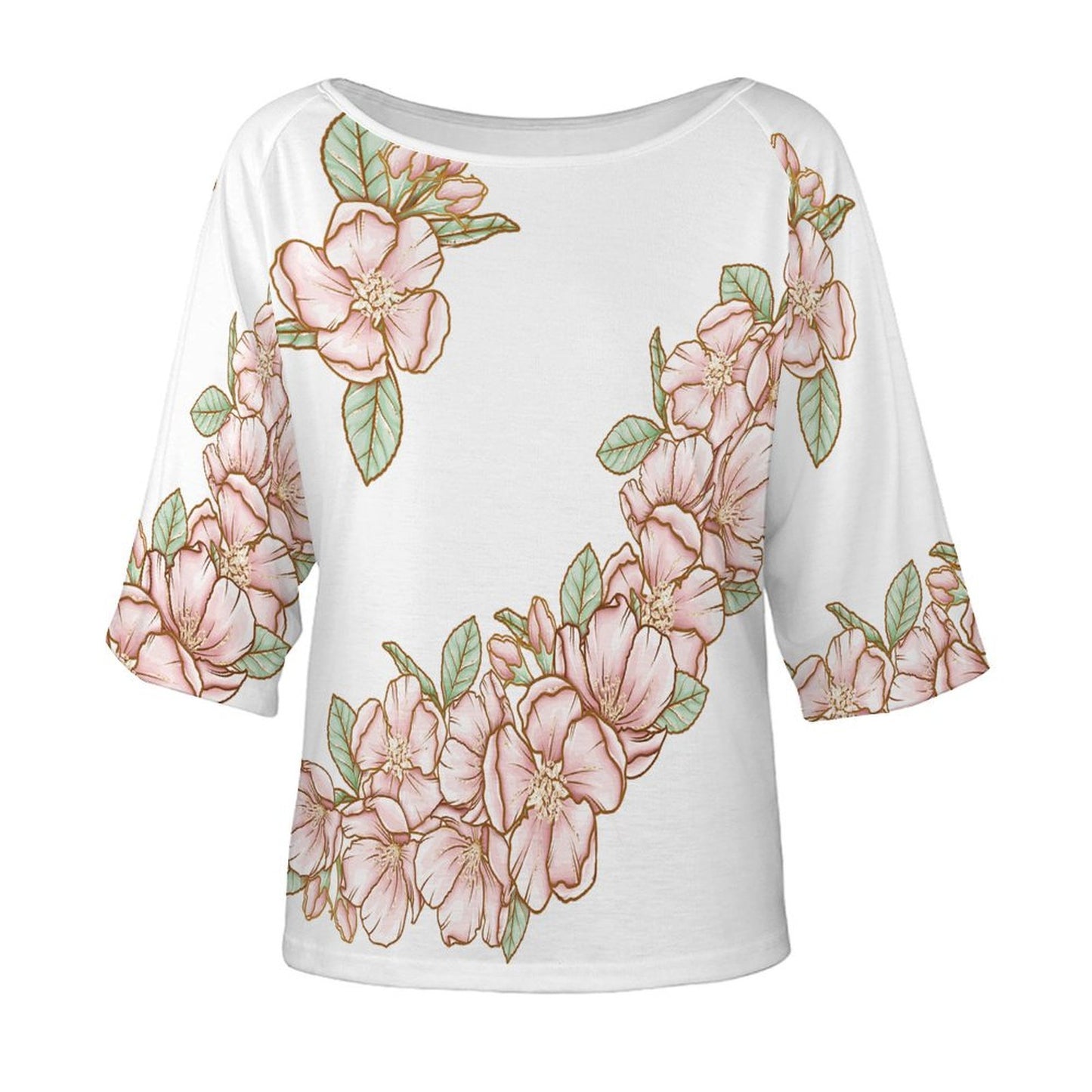 Mid Sleeve Straight Neck