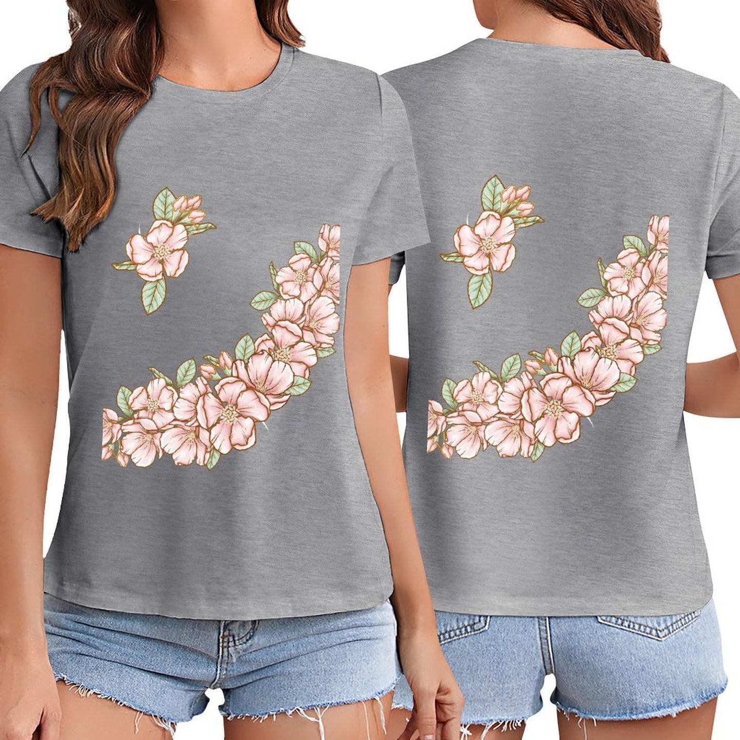 Gildan T-shirt Women Flowers