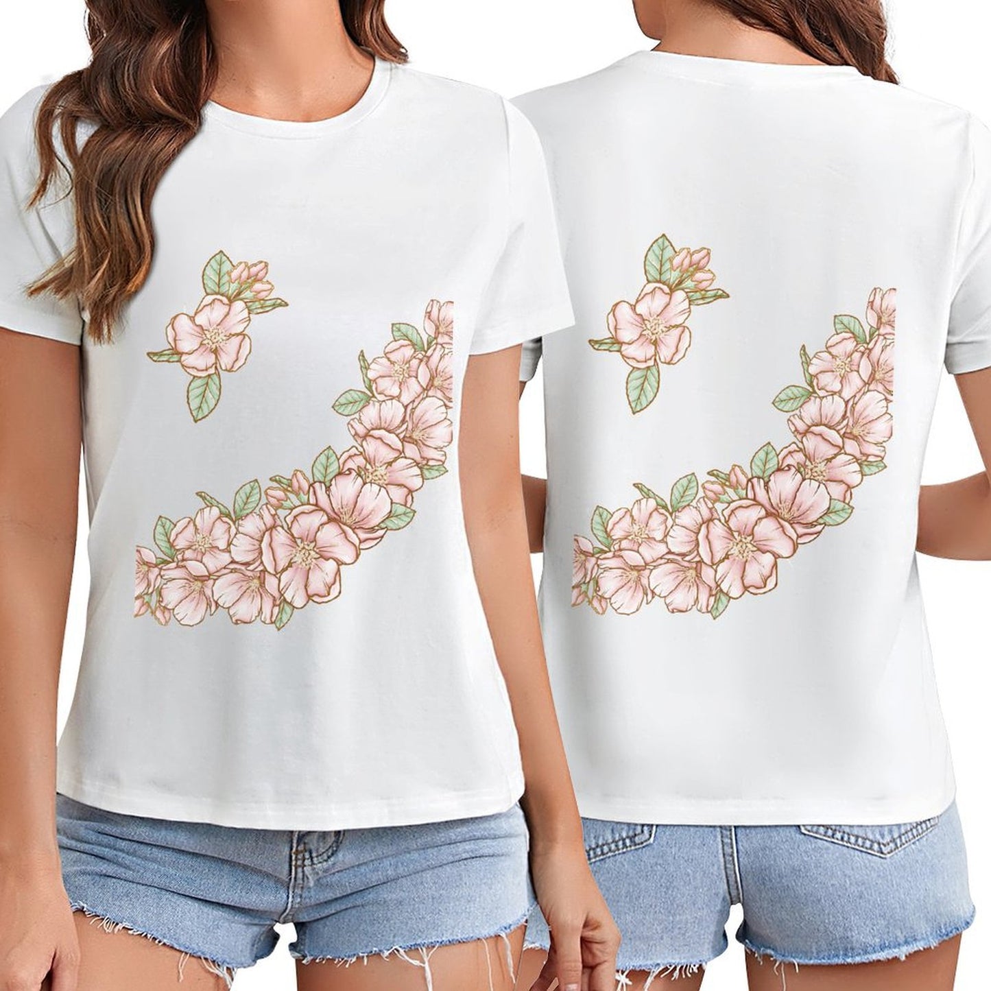 Gildan T-shirt Women Flowers