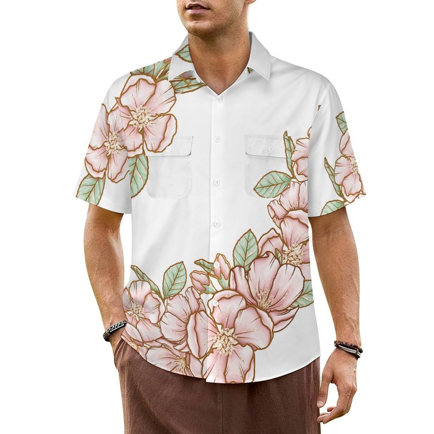 Polo Collar Short Sleeved Shirt