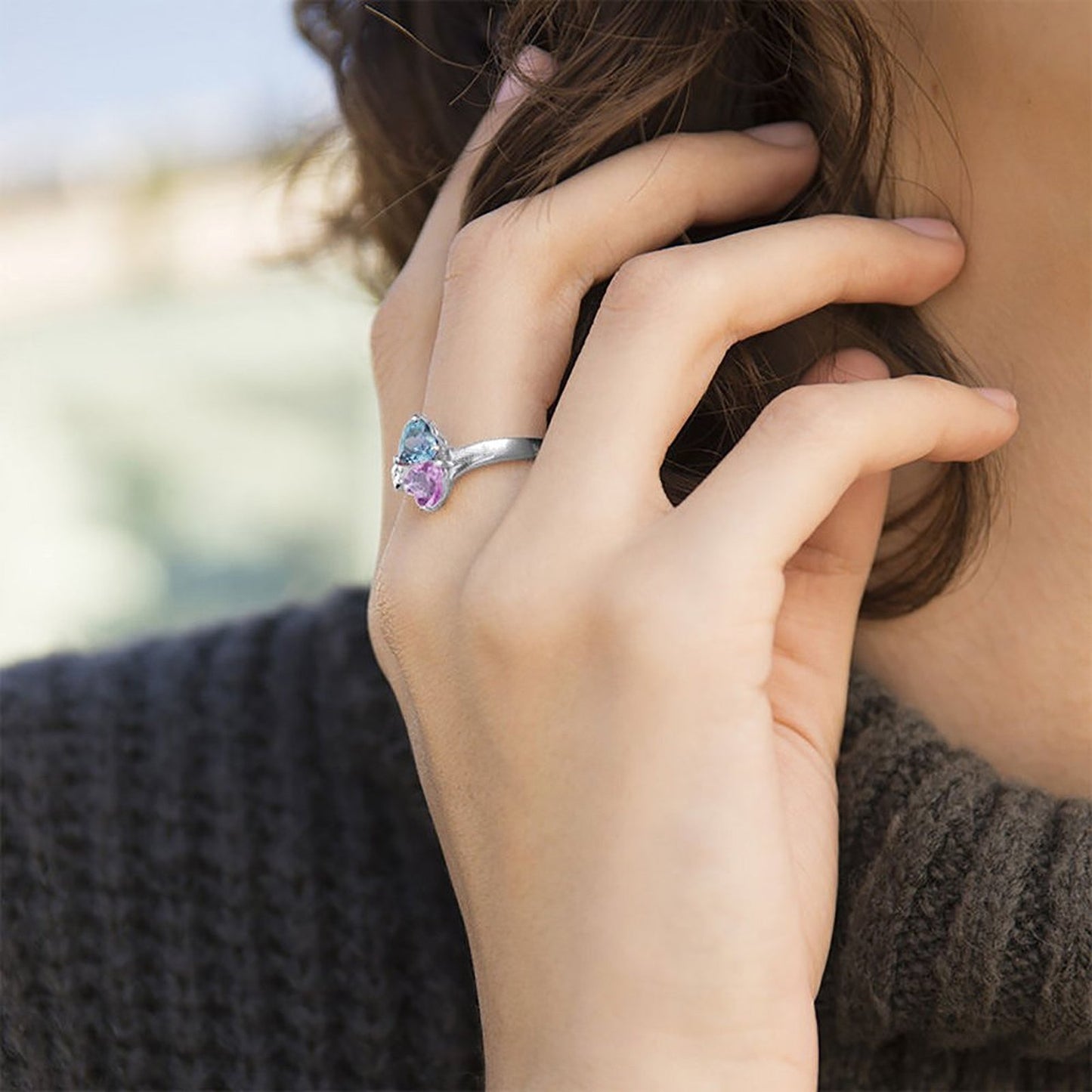 Heart Shaped Birthstone Ring