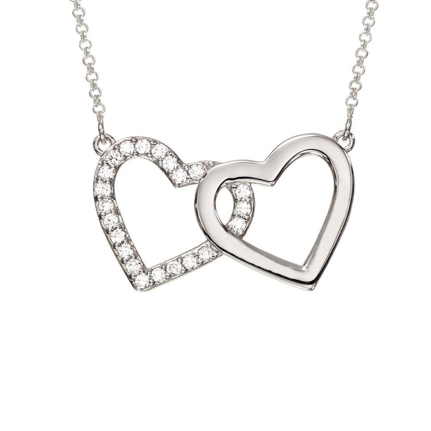 Double Heart Diamond Necklace