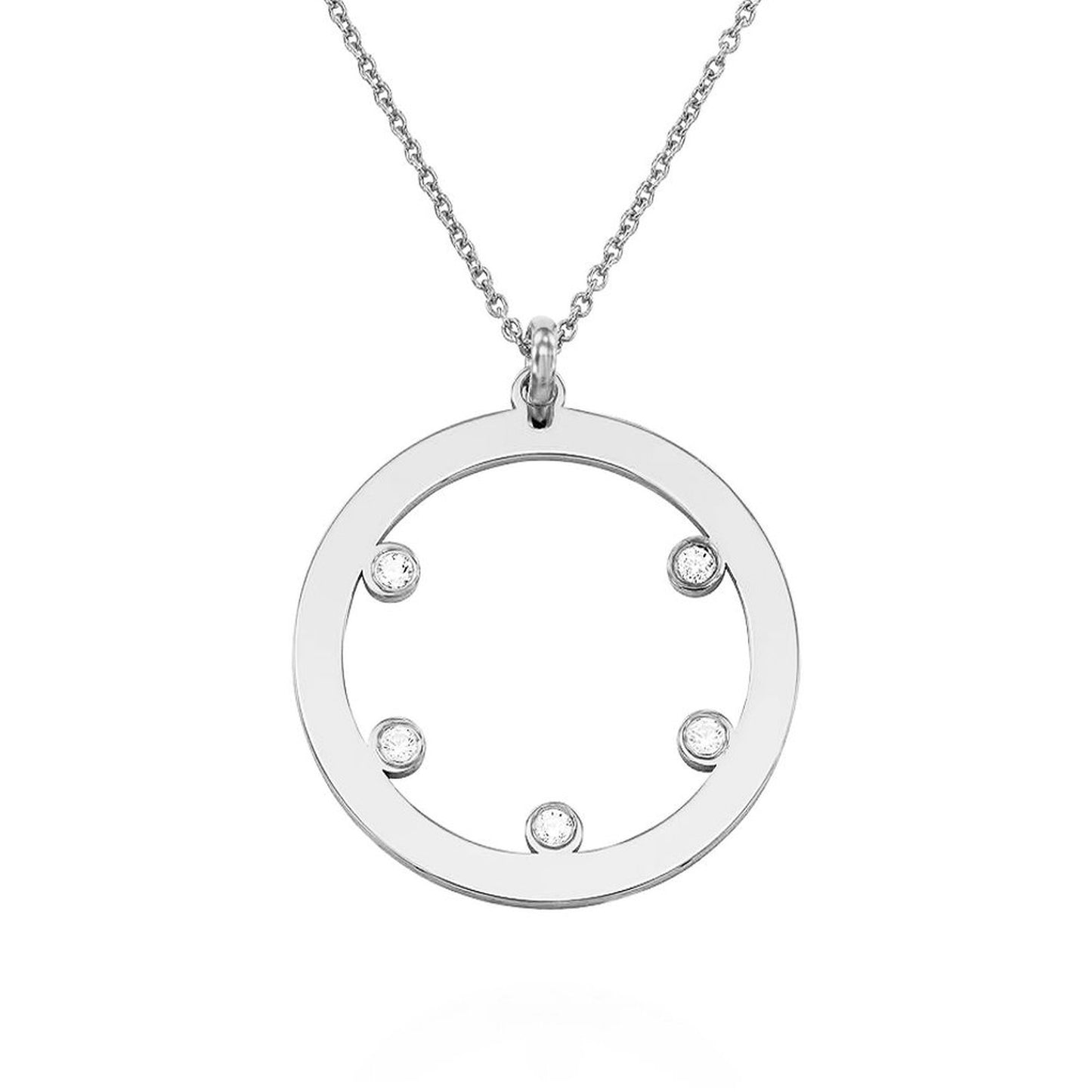 Birthday Stone Round Necklace
