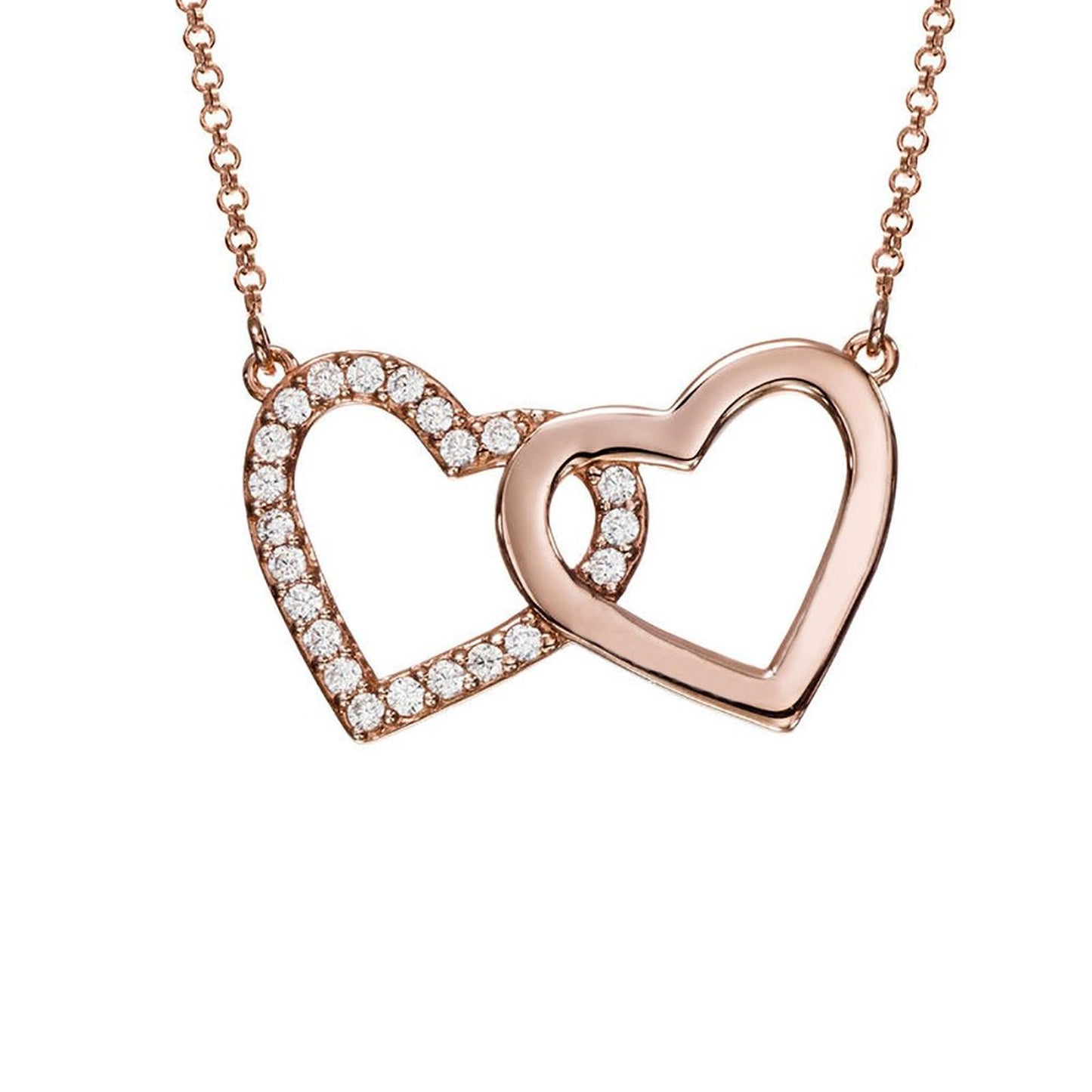 Double Heart Diamond Necklace