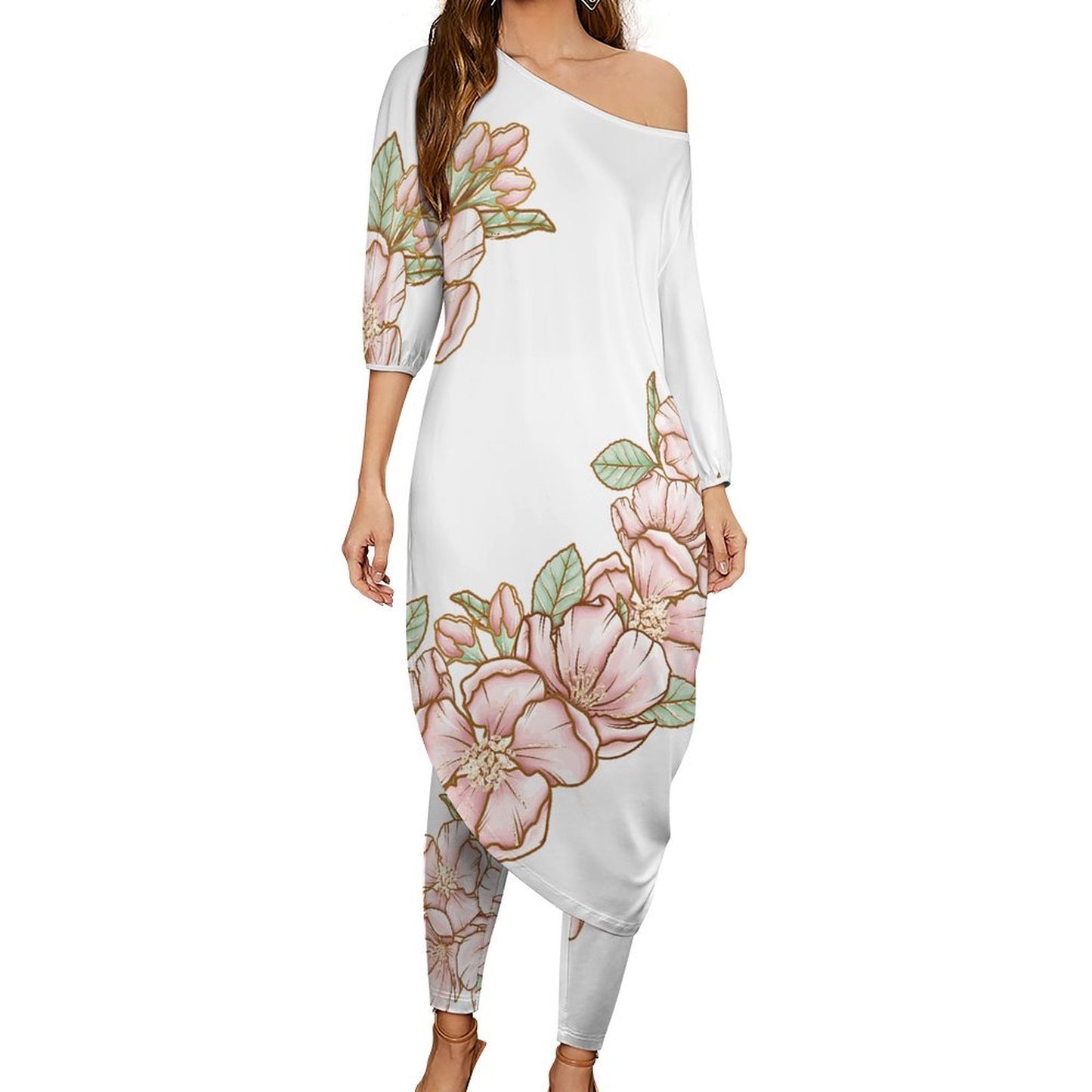 Diagonal Shoulder Two Piece Set