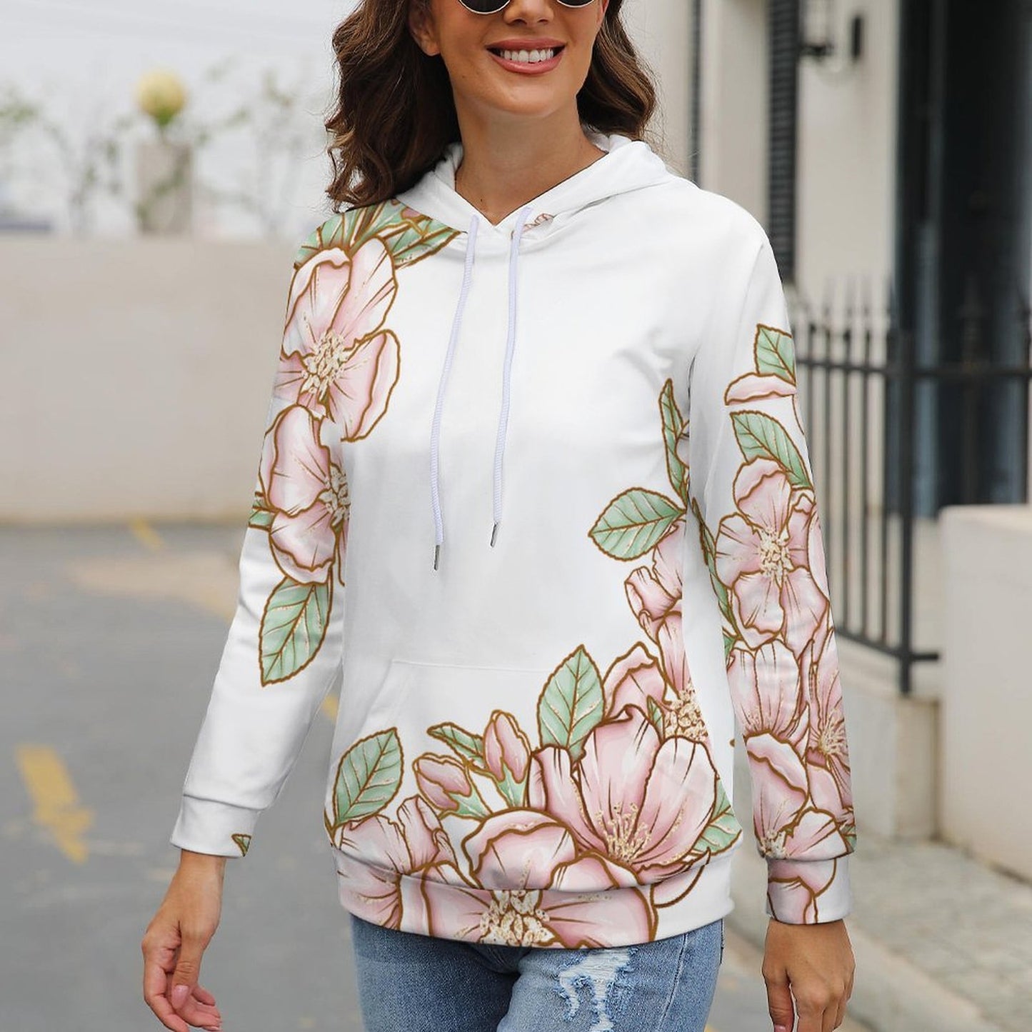 Off Shoulder Sleeve Hoodie