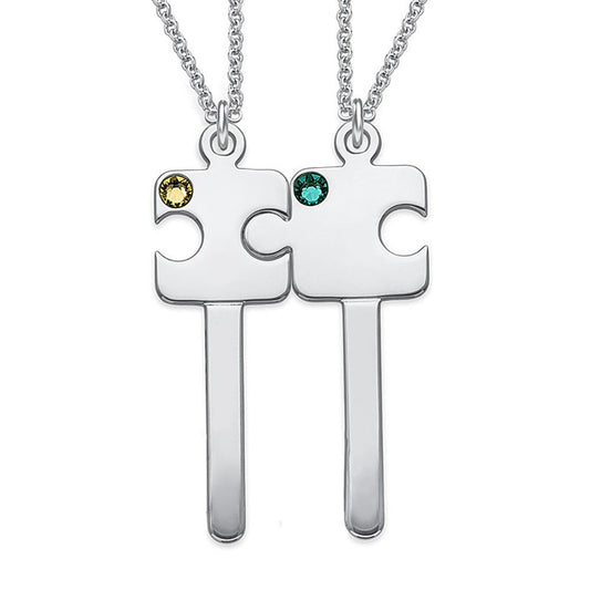 Puzzle Couple Key Necklace