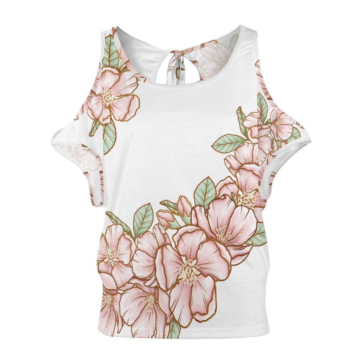 Off Shoulder T-shirt Flowers