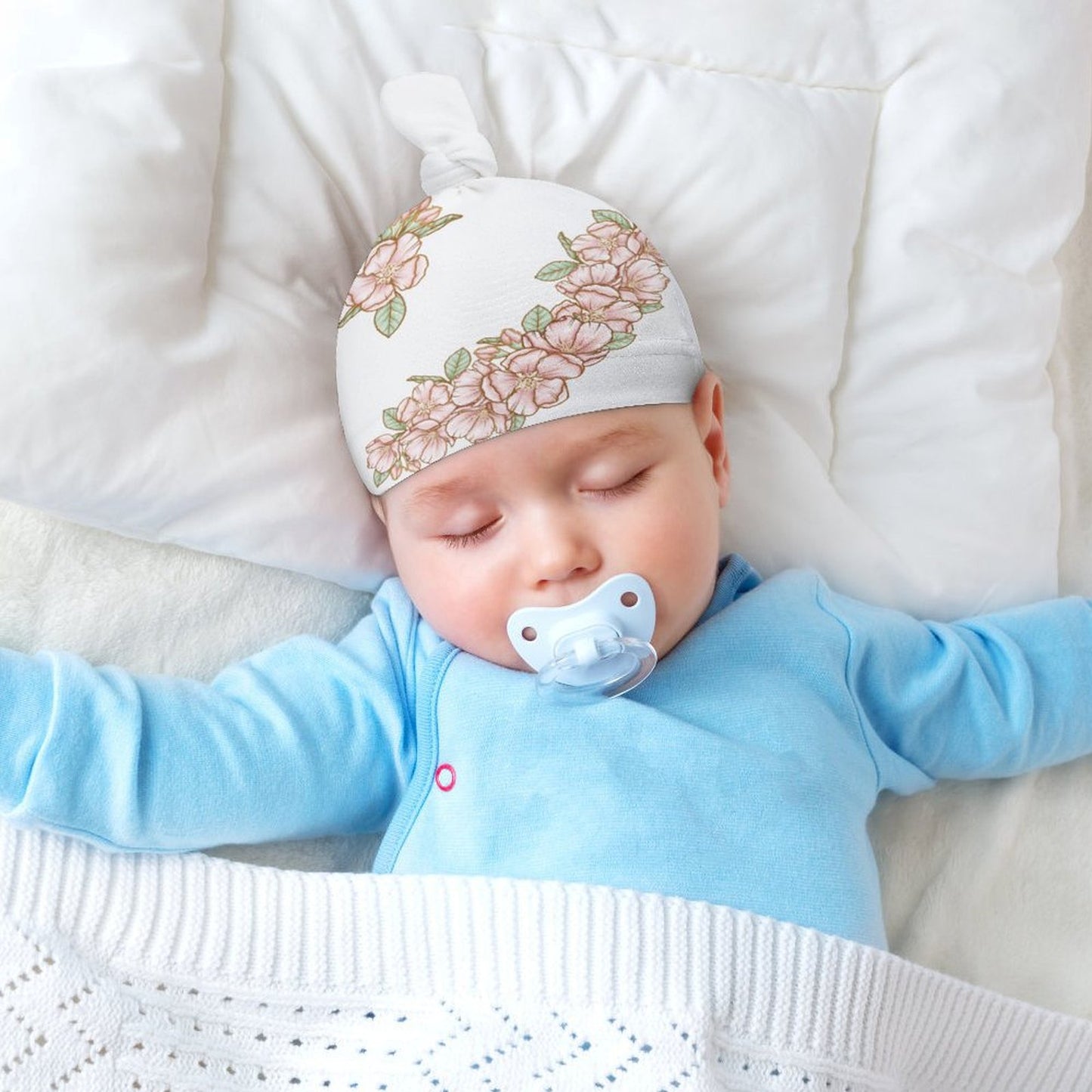 Top Knot Hat for Baby (A Set of 2) Flowers