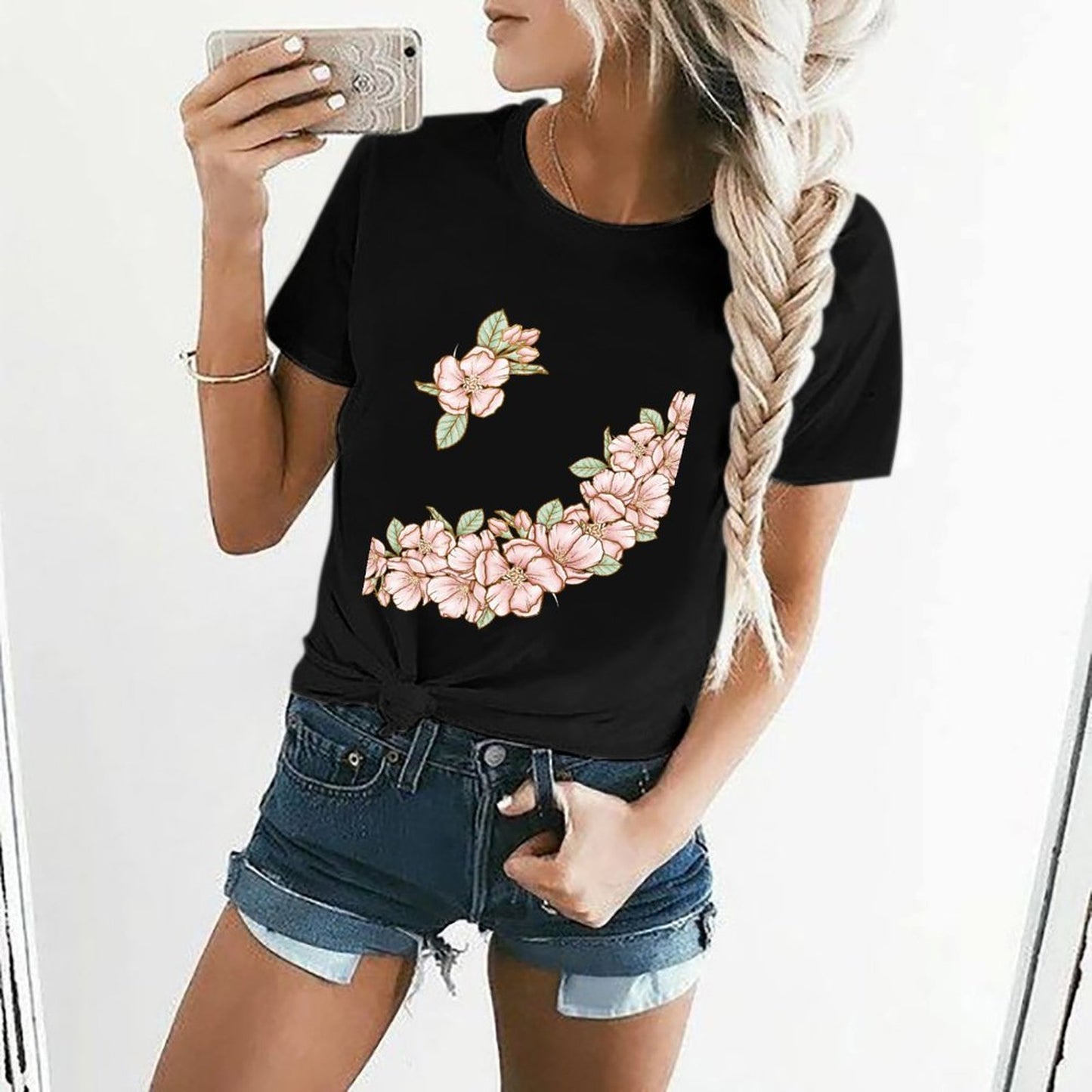 Gildan T-shirt Women Flowers