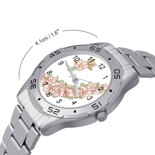 Business Steel Band Watch Flowers Style Regular