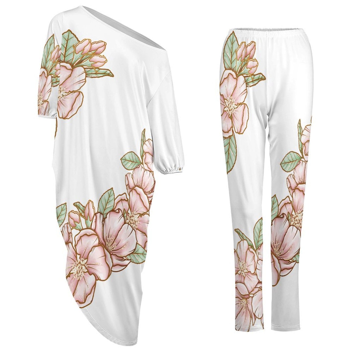 Diagonal Shoulder Two Piece Set