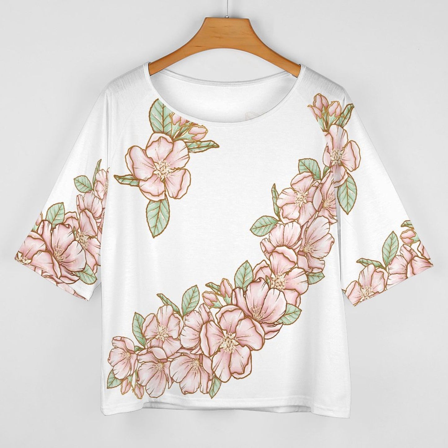 Mid Sleeve Straight Neck