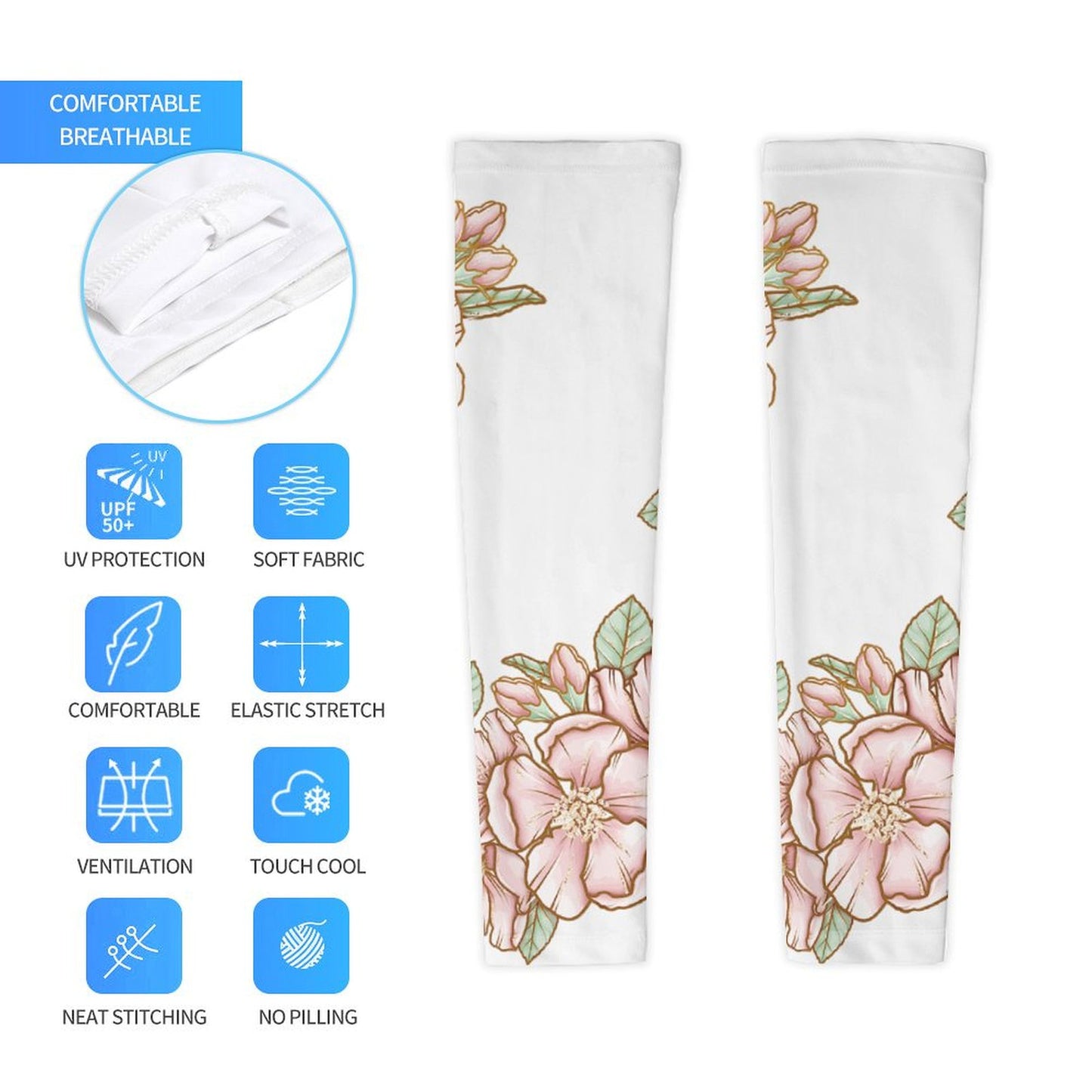 Cooling Compression Arm Sleeves Flowers