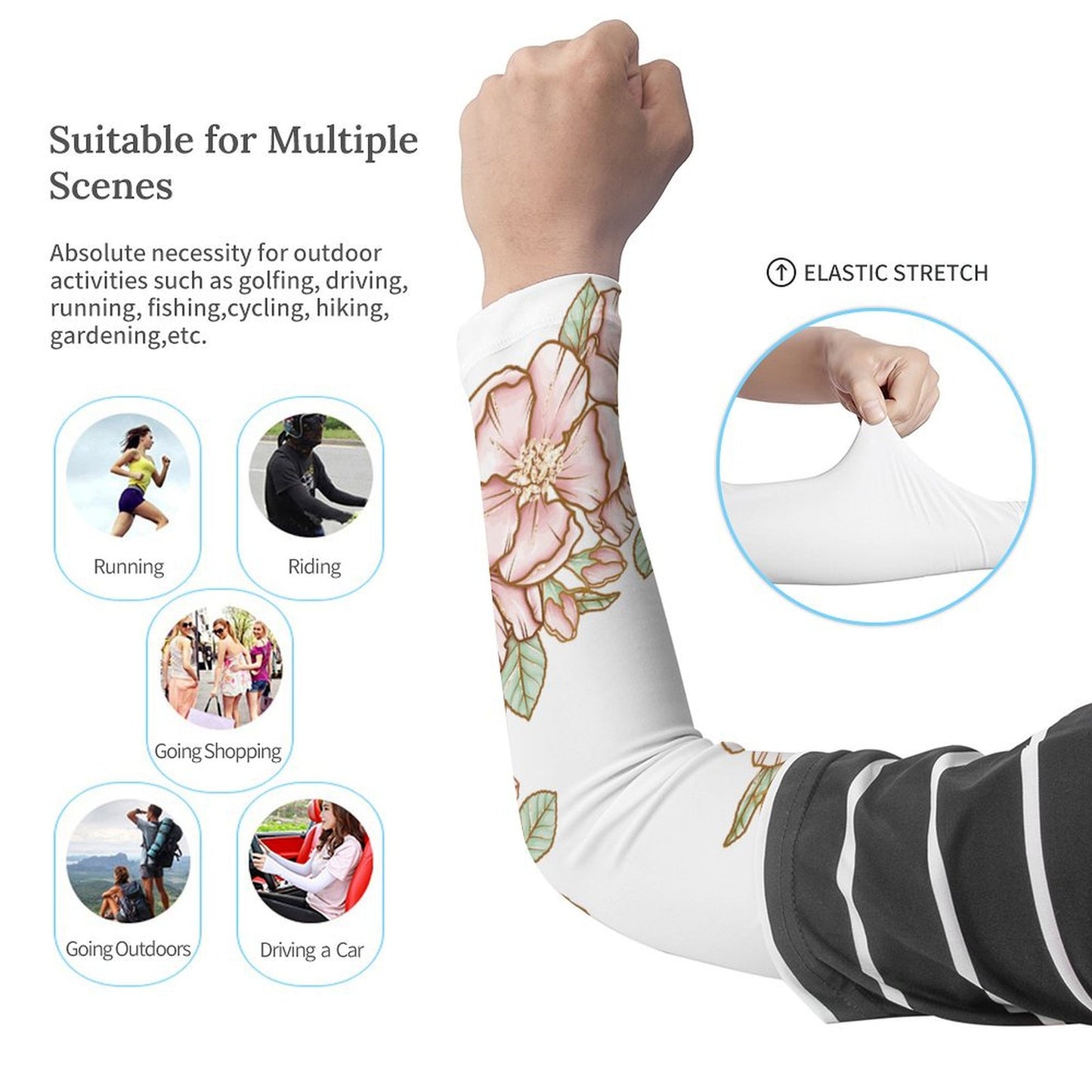 Cooling Compression Arm Sleeves Flowers