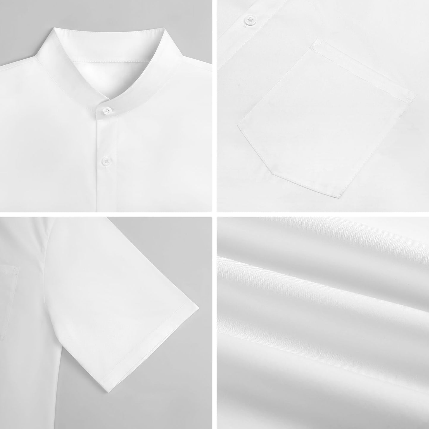 Stand Up Collar Short Sleeved Shirt