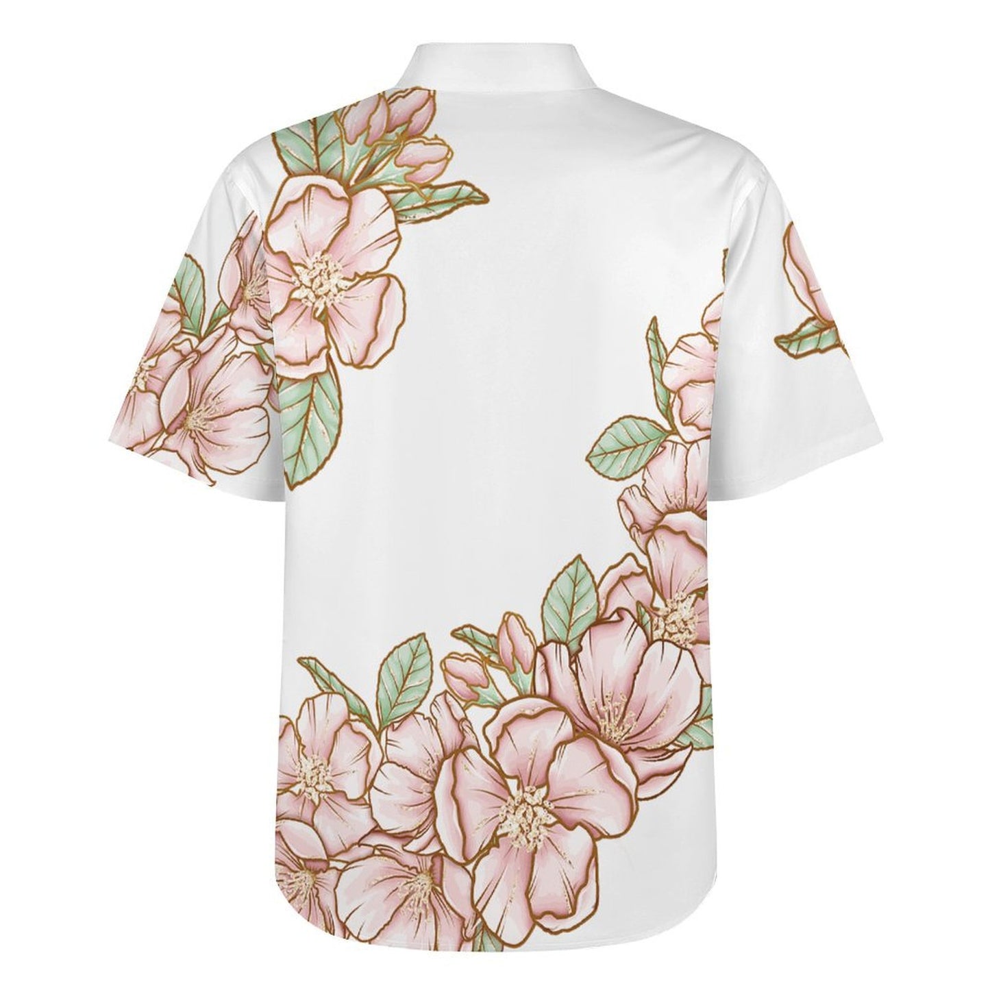 Stand Up Collar Short Sleeved Shirt