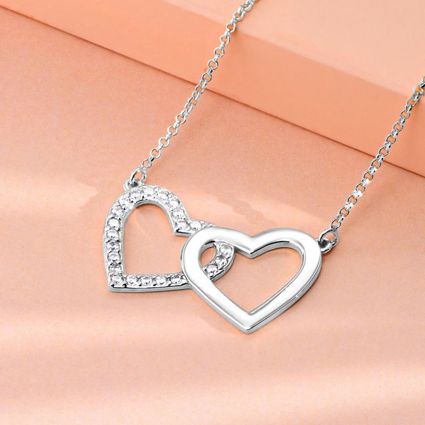 Double Heart Diamond Necklace