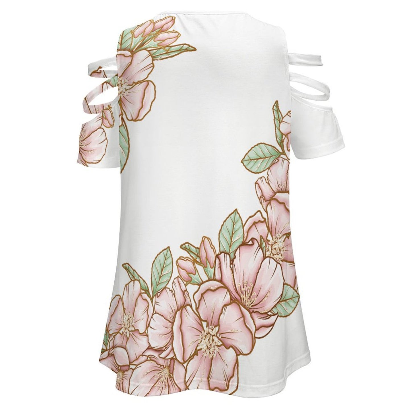 BE Zip Off Shoulder Top Flowers