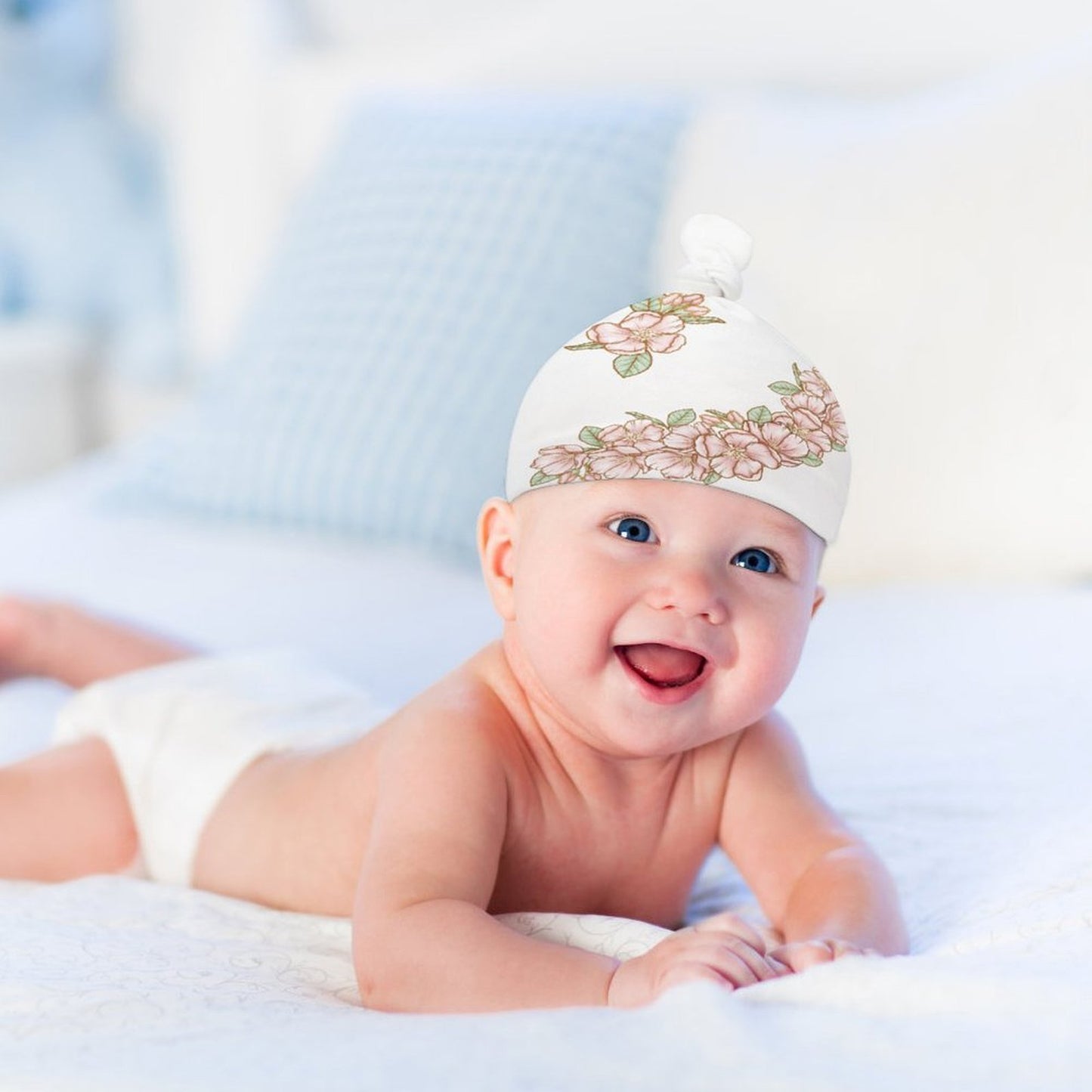 Top Knot Hat for Baby (A Set of 2) Flowers