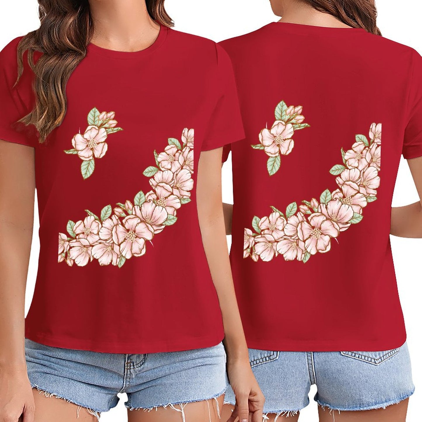 Gildan T-shirt Women Flowers