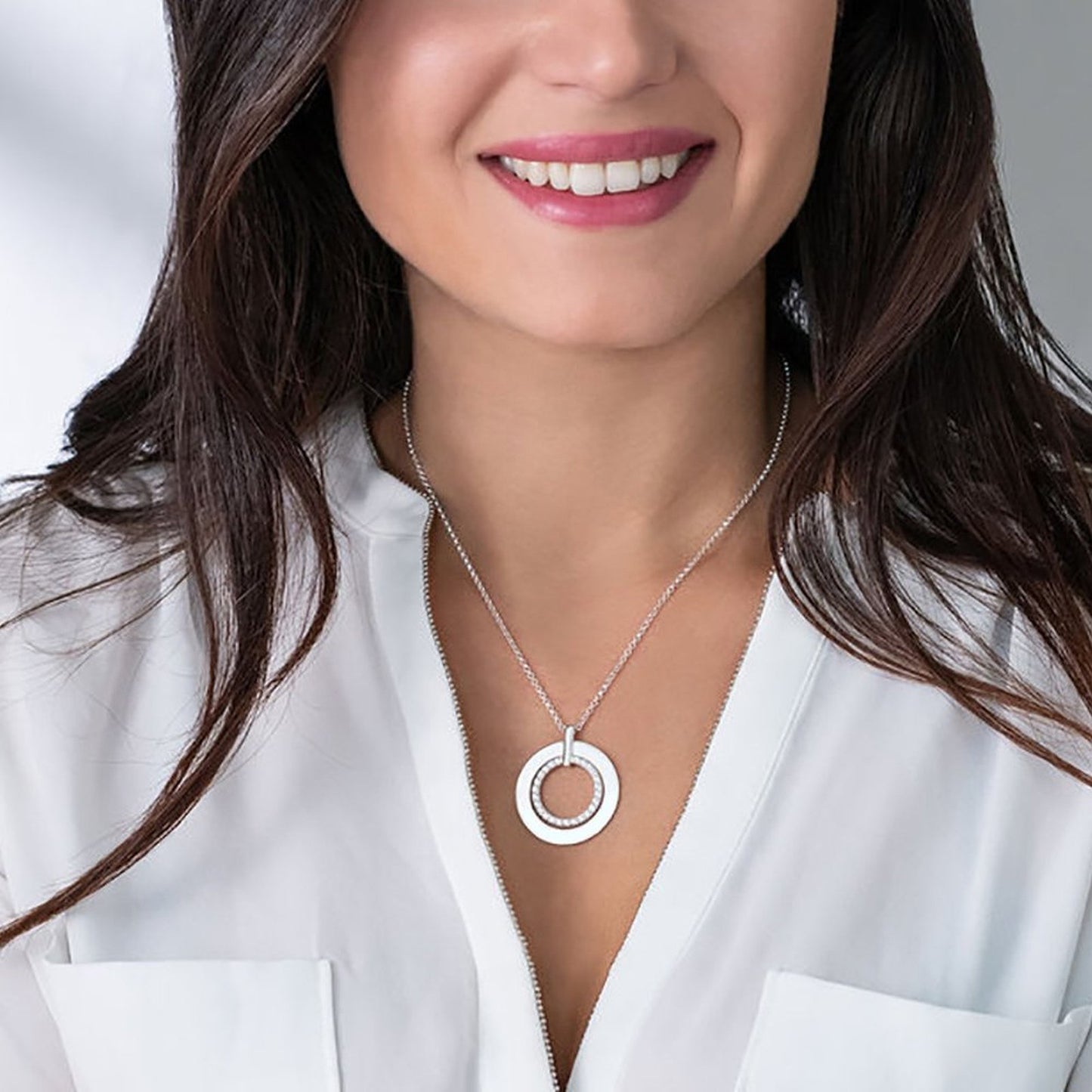 Diamond Set Round Necklace