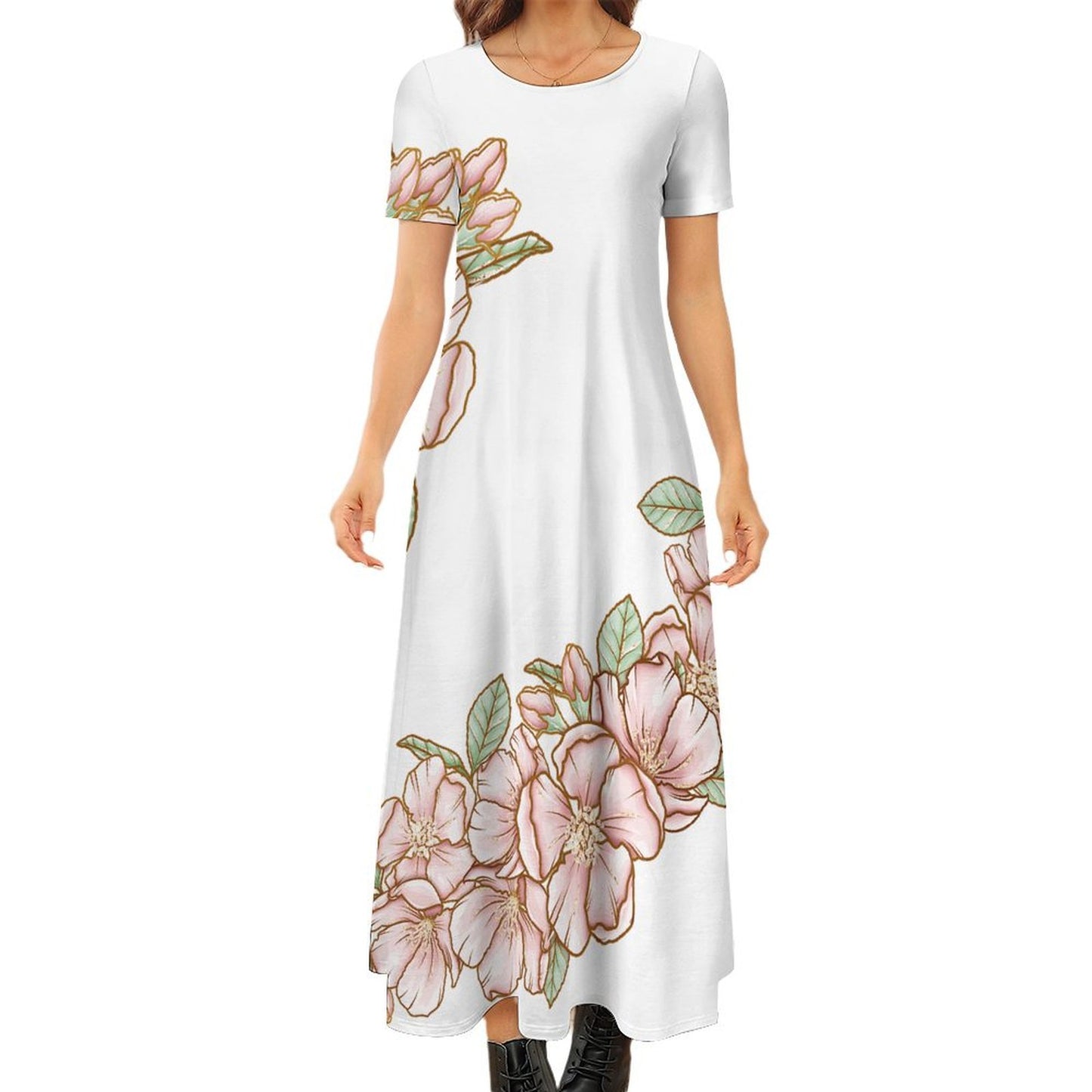 Round Neck Short Sleeve Dress