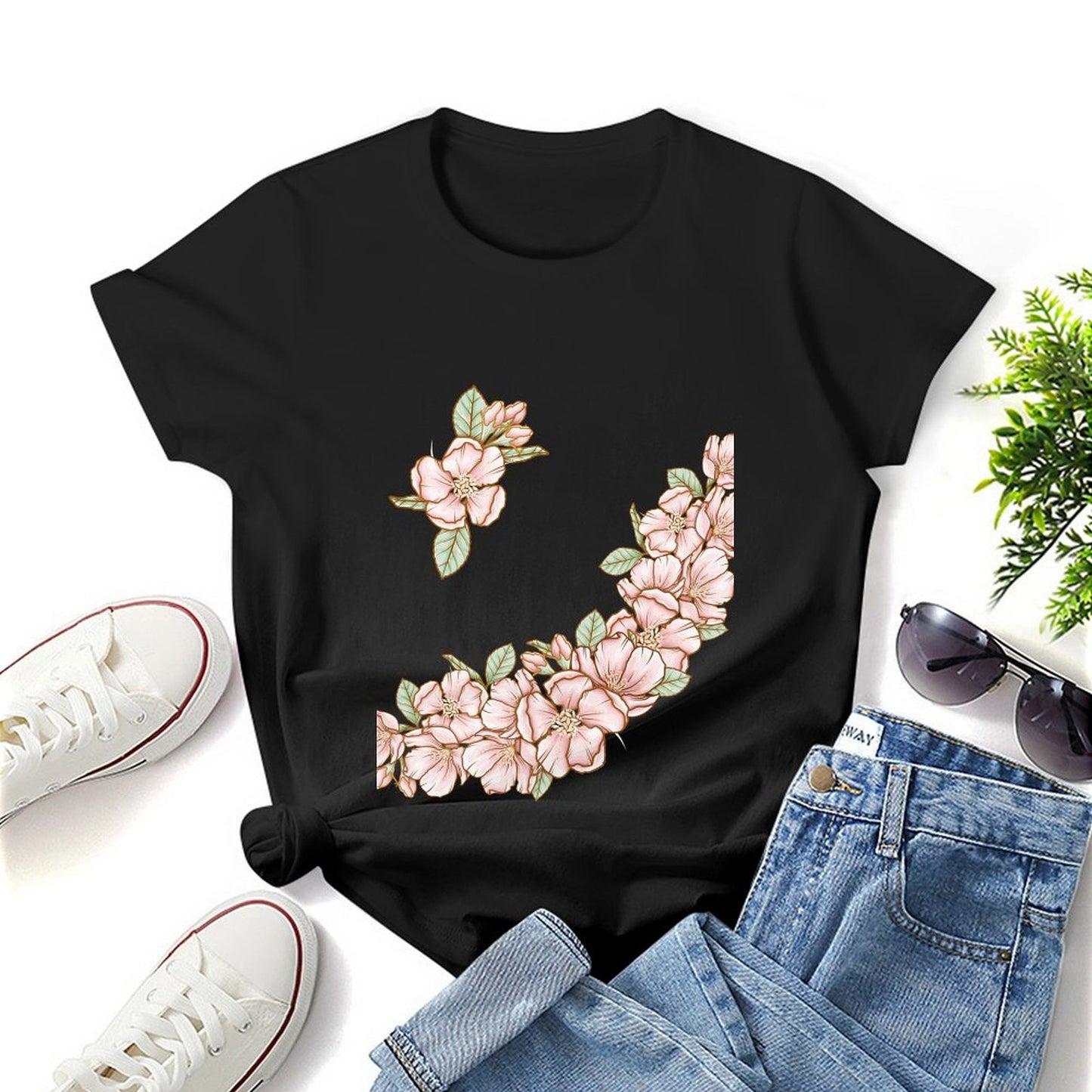 Gildan T-shirt Women Flowers